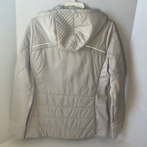 Athleta Women's Light Beige Quilted Puffer Jacket Primaloft - Picture 5 of 11